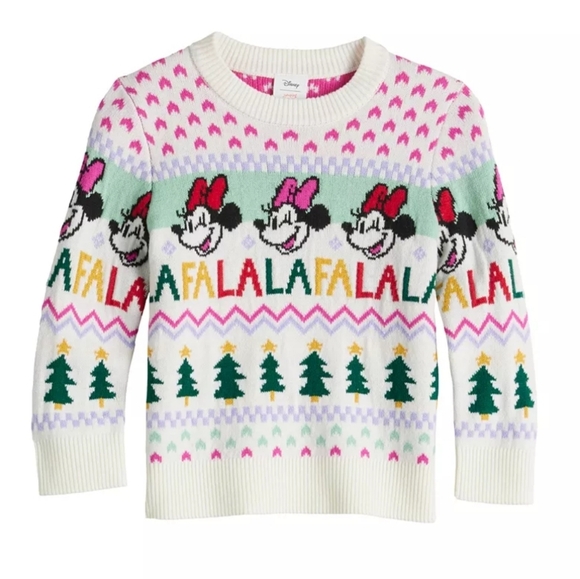 Disney Other - Disney Minnie Mouse Fa La La Holiday Sweater Kids
